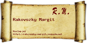 Rakovszky Margit névjegykártya